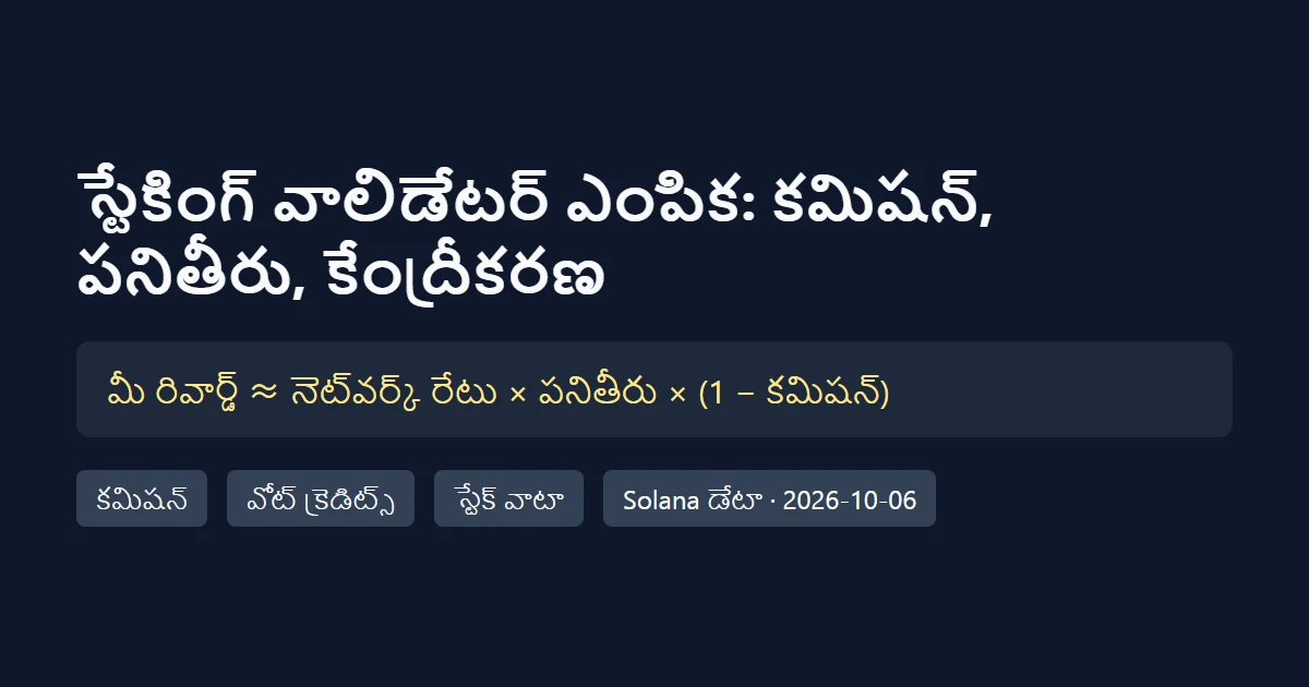స్టేకింగ్ కోసం వాలిడేటర్‌ను ఎలా ఎంచుకోవాలి? కమిషన్, పనితీరు, కేంద్రీకరణ తనిఖీ